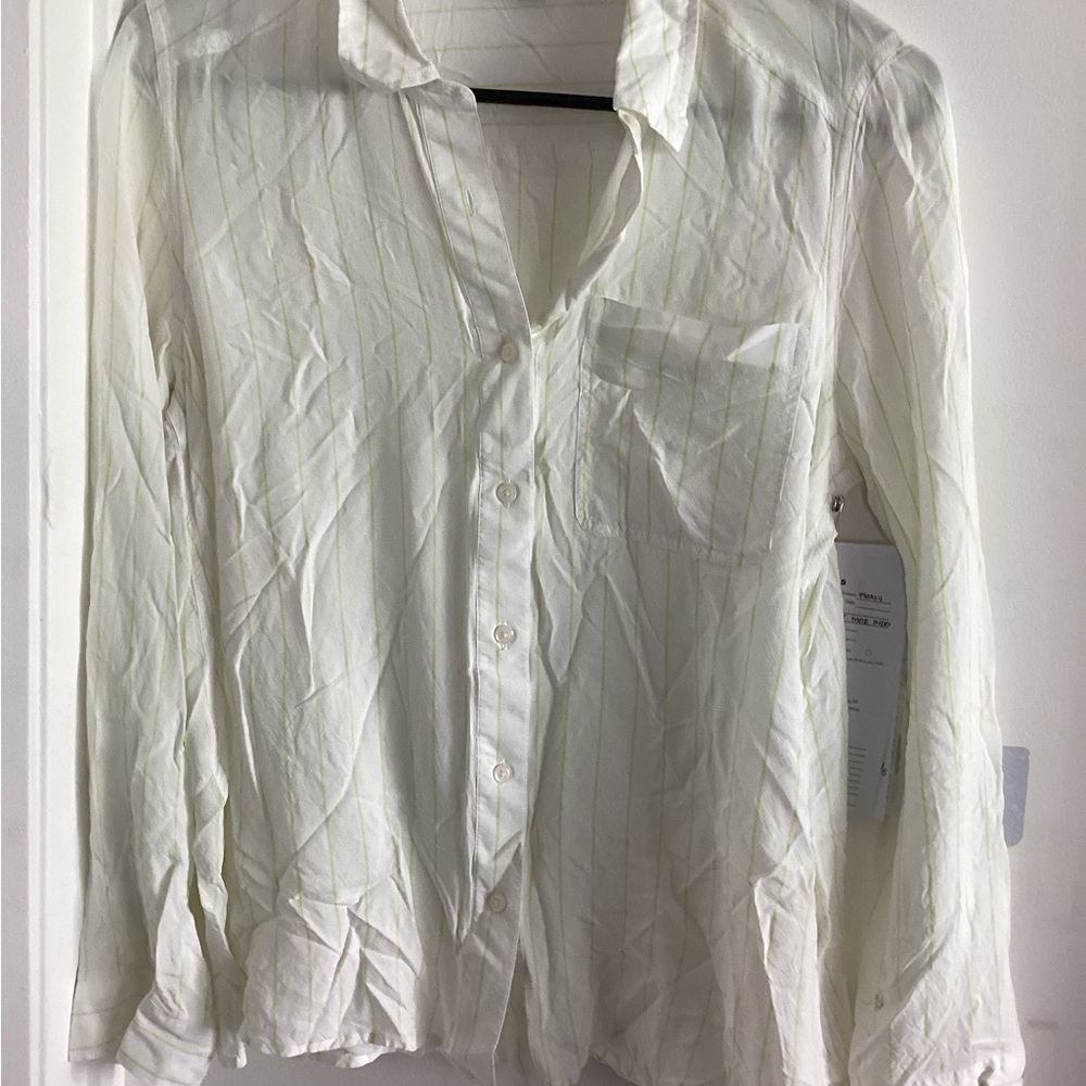 Express White and Yellow Striped Shirt retail price $48